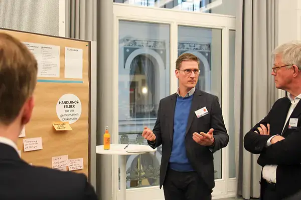Participant explaining content on a flipchart